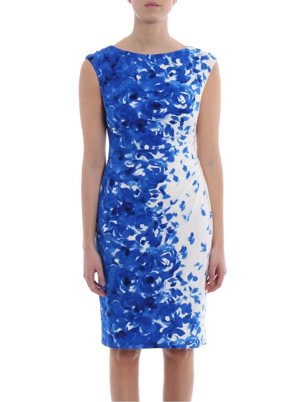 LAUREN RALPH LAUREN NOVELLINA BLUE WHITE FLORAL PRINT DRESS SZ 16 - Picture 8 of 11